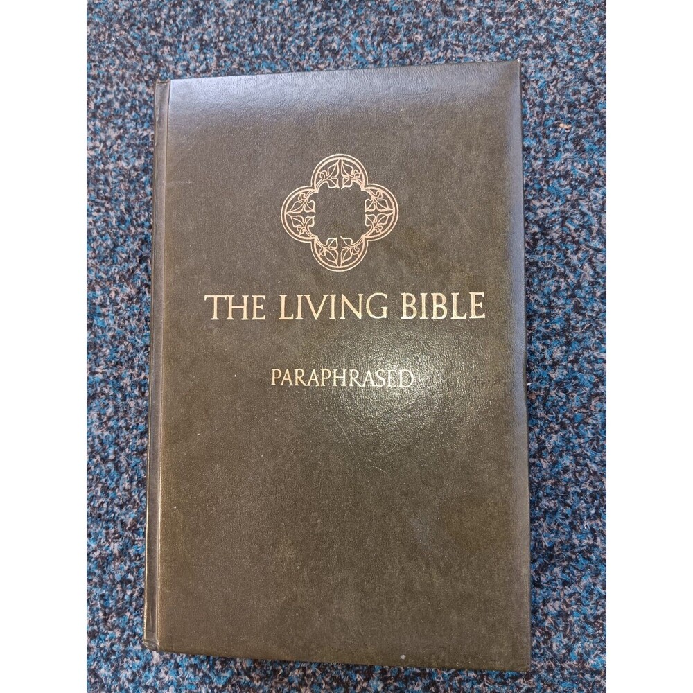 The Living Bible Paraphrased 1979 Tyndale Green Leather Hardcover